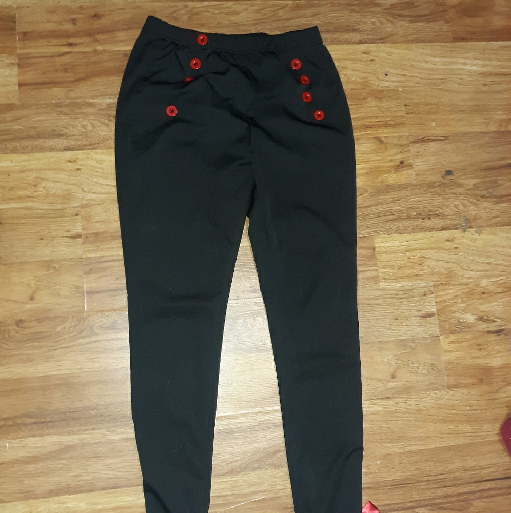 Leggings with bow and buttons